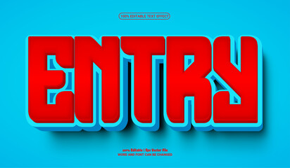 Entry fully editable premium 3d vector text effect 