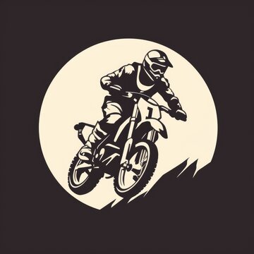 Trail bike icon illustration, AI generated Image