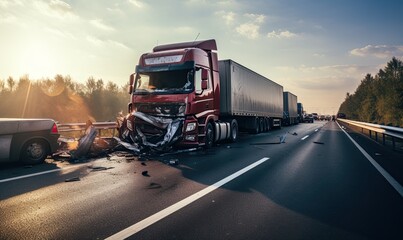 The Difference Between a Truck Accident and a Car Accident - obrazy, fototapety, plakaty