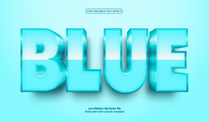 Blue fully editable premium 3d vector text effect 