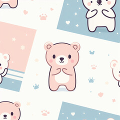 seamless pattern with teddy bears