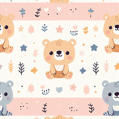 Naklejka premium seamless pattern with teddy bear