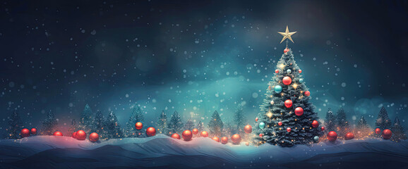 Fototapeta na wymiar Christmas tree on a background with copy space.