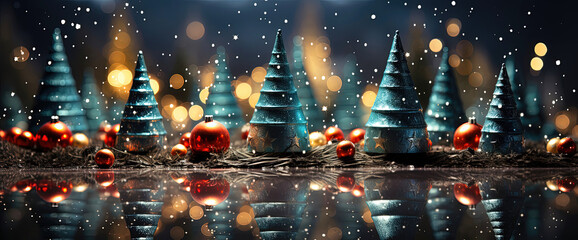 Christmas tree on a background with copy space.