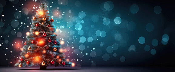 Christmas tree on a background with copy space.