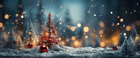 Christmas tree on a background with copy space.