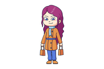 Cute Winter Kids Cartoon Character Design