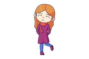 Cute Winter Kids Cartoon Character Design