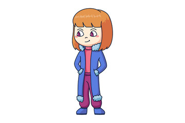 Cute Winter Kids Cartoon Character Design