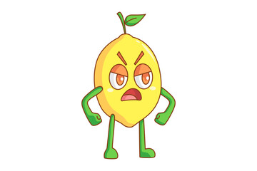 Cute Lemon Cartoon Character Design