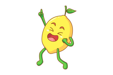 Cute Lemon Cartoon Character Design