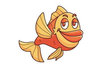 Fototapeta premium Cute Fish Cartoon Character Design