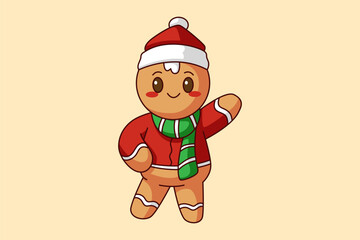 Cute Christmas Cookies Cartoon Character Design