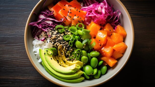 A bowl filled with different types of food, vegan January challenge.