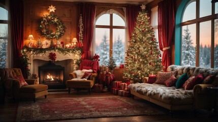 Fototapeta na wymiar Christmas Living room