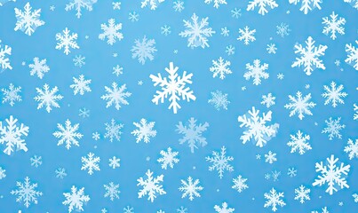 Snowflakes on blue background