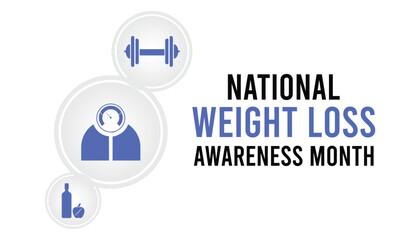Vector illustration on the theme of National Weight Loss awareness month observed each year during January.banner, Holiday, poster, card and background design.