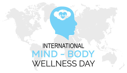 Vector illustration on the theme of International Mind and Body wellness day observed each year during January.banner, Holiday, poster, card and background design.