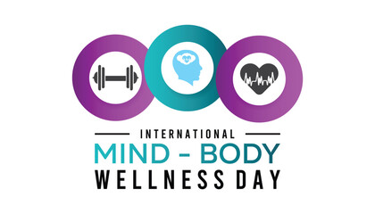Vector illustration on the theme of International Mind and Body wellness day observed each year during January.banner, Holiday, poster, card and background design.
