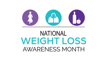 Vector illustration on the theme of National Weight Loss awareness month observed each year during January.banner, Holiday, poster, card and background design.