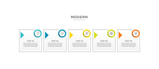 Presentation infographic template business concept with 5 step
