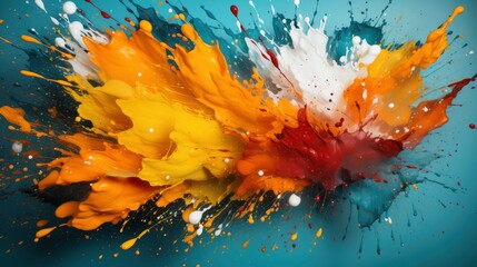 Colors Abstract Paint Festival Orange Green ,Bright Background, Background Hd