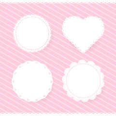 White placemat on striped background