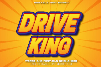 Drive King Editable Text Effect Cartoon Style