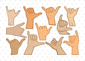 Shaka Brah Clipart SVG Cut File | Hang Loose Svg | Hands Svg | Finger Svg | Shaka Brah Bundle