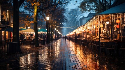 Image Night Festival On Street Blurred ,Bright Background, Background Hd