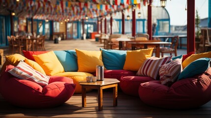 Open Air Cinema Colorful Bean Bag ,Bright Background, Background Hd