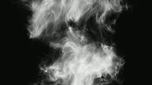 Puffed: Monochrome abstract smoke flowing generative landscape animation 