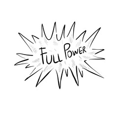 Full power bubbles icon handdrawn illustration