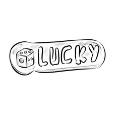 Lucky bubbles icon handdrawn illustration
