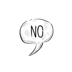 No icon handdrawn illustration