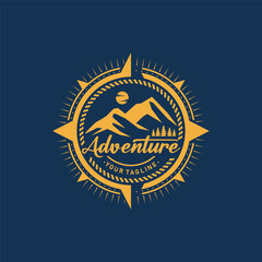Adventure Compass Logo Design Vector Template