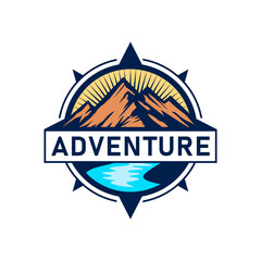 Adventure Compass Logo Design Vector Template