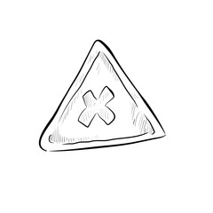 Warning sign handdrawn illustration