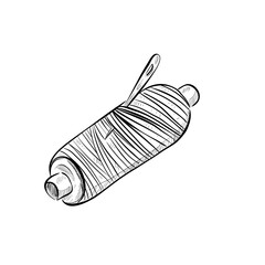 sewing thread handdrawn illustration