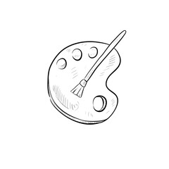 paint palette handdrawn illustration