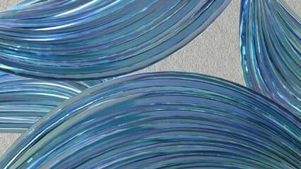 Elegant and Modern 3D Rendering Abstract Background of Bezier Curve Glass Representing Transparent Wavy Luxury Delicacy