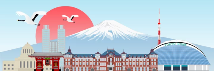Poster 富士山　東京　日の出　風景　背景 © J BOY