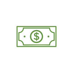 Dollar Paper Money Icon Vector