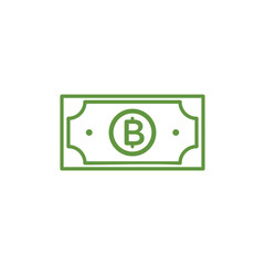 Bitcoin Paper Money Icon Vector