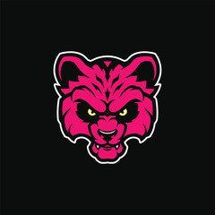 Panda Head Pink Mark Gaming Mascot Logo