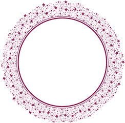 Pink Fuchsia Circle Frame with stars Glitter 4