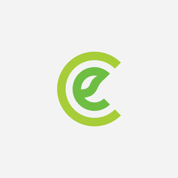 Nature c e leaf logo design illustration vector template