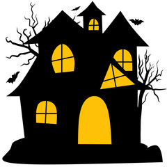 halloween house with bats