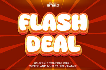 Flash Deal Editable Text Effect Cartoon Style