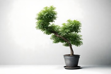 a potted tree isolated against a white background